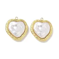 304 Stainless Steel with ABS Plastic Pearl Pendants