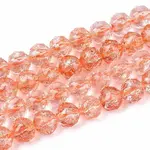 Crackle Transparent Glass Beads Strands