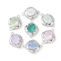 Brass with Glass Connector Charms