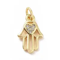 Brass Micro Pave Cubic Zirconia Palm Charms