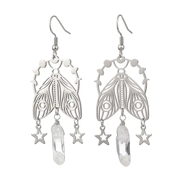 304 Stainless Steel Insects Dangle Earrings