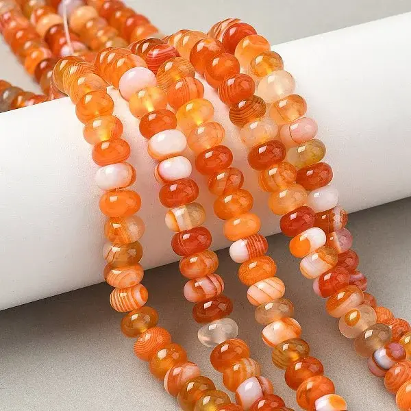 Natural Banded Agate Beads Strands