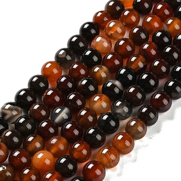 Natural Striped Agate/Banded Agate Beads Strands