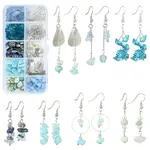 DIY Brass & Natural Gemstone Chips Dangle Earrings Jewelry Making Kits