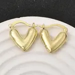 Heart Brass Hoop Earrings