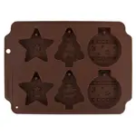 Silikonová forma na perníčky VÁNOCE hnědá