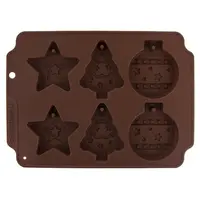 Silikonová forma na perníčky VÁNOCE hnědá