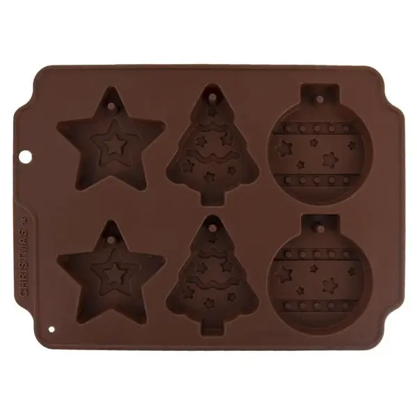 Silikonová forma na perníčky VÁNOCE hnědá
