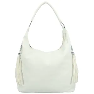 Módní dámská koženková kabelka na rameno Tiagos, bílá