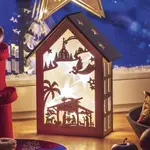 Dřevěný svítící domeček