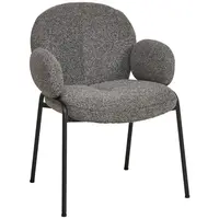 MID.YOU ŽIDLE S PODRUČKAMI, železo, vzhled lnu, černá, tmavě šedá