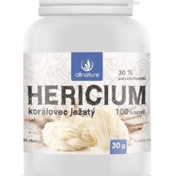 ALLNATURE Hericium Korálovec ježatý kapsle 100 kapslí