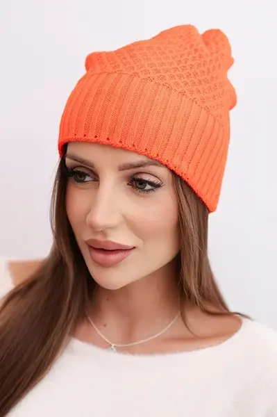 Dámská zimní vlněná čepice Kesi K426 oranžová