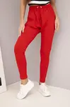 Dámské červené tepláky s elastickým pasem