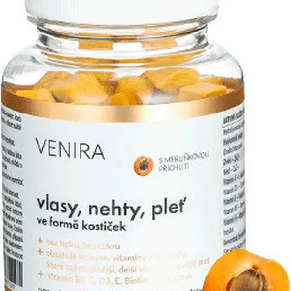 VENIRA Vlasy, nehty, pleť ve formě kostiček Meruňka 120 tablet