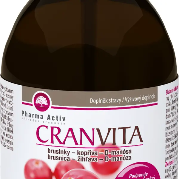 PHARMA ACTIV Cranvita brusinky-kopřiva-D-manósa 250 ml