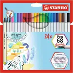 STABILO Pen 68 brush (24 ks púzdro)