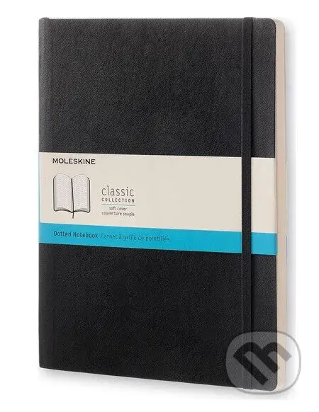 Moleskine - čierny zápisník (veľký, bodkovaný, mäkká väzba)