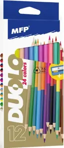 Pastelky MFP DUOLO 12 ks Duo triangular s ořezávátkem