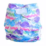 GaGa's pleny Látková plena AIO Barevná velryba na suchý zip