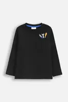 Dětské bavlněné tričko s dlouhým rukávem Coccodrillo