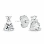 Brilio Silver Minimalistické stříbrné náušnice se zirkony EA1175W