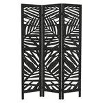 ML-DESIGN PARAVÁN, 3dílný, Kyoto, 170 × 121 cm, černý, ze dřeva