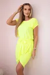 Zavazované šaty s obálkovým spodním žlutým neonem