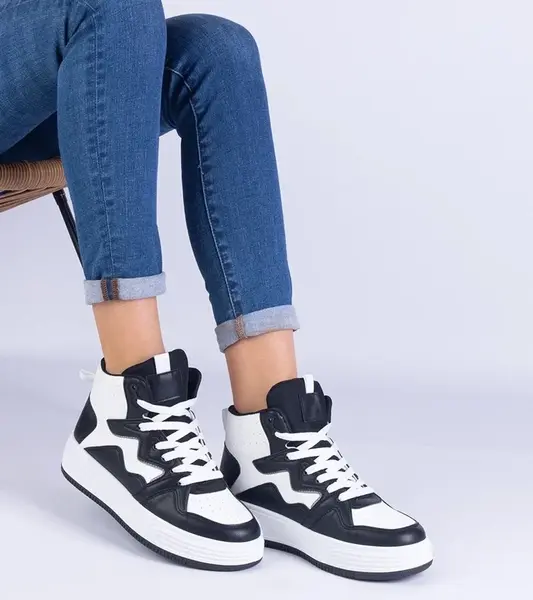 Gemre White-black women's sports sneakers Shadolina