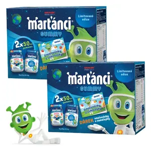 MARŤÁNCI MULTIVITAMINY + DÁREK OMALOVÁNKY a SAMOLEPKY limitovaná edice, 2PACK 4x50 gummies 4 x 50 želatinových tablet