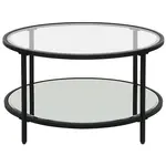 Beliani KONFERENČNÍ STOLEK Sklo/Kov černý 70 cm Birney
