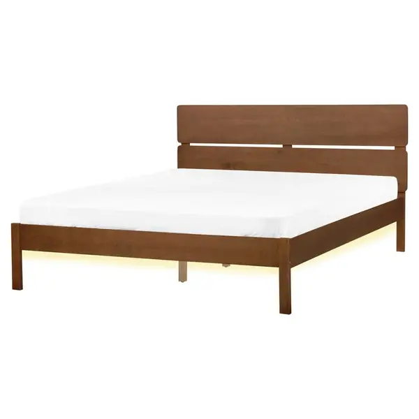 Beliani POSTEL s LED 160x200 cm Hnědá Boisset