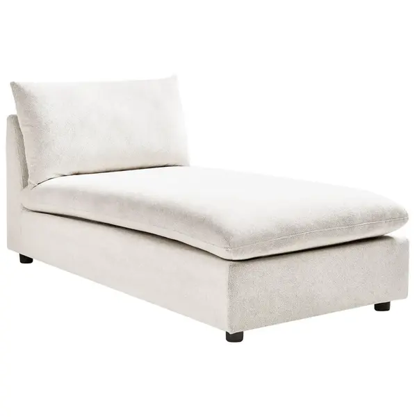 Beliani ČALOUNĚNÉ LEHÁTKO CHAISE LONGUE Látka Krémově bílé Vizille
