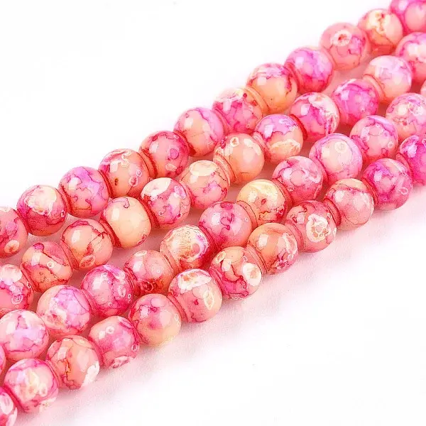 Baking Paint Glass Beads Strands
