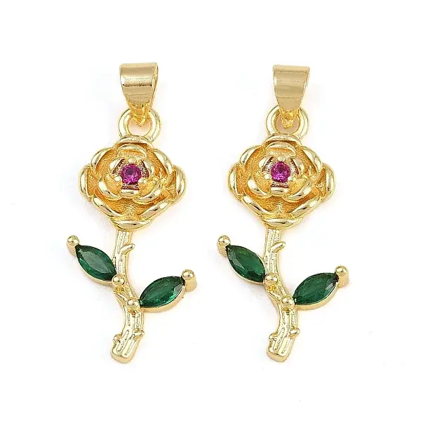 Brass Micro Pave Cubic Zirconia Pendants