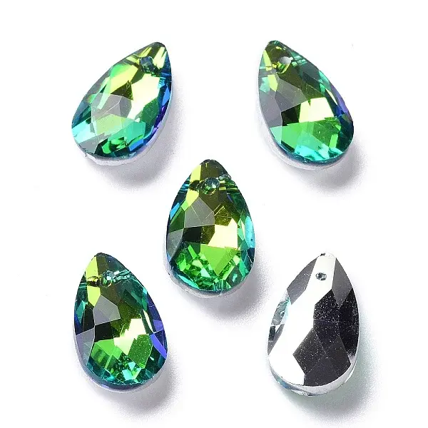 Faceted Teardrop Glass Pendants