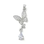 Brass Micro Pave Clear Cubic Zirconia Pendants