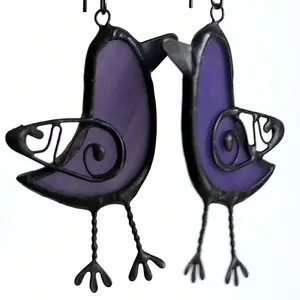 Bird Alloy Resin Dangle Earrings