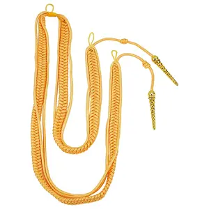 Polyester Fiber Army Shoulder Aiguillette Gold Wire Cord