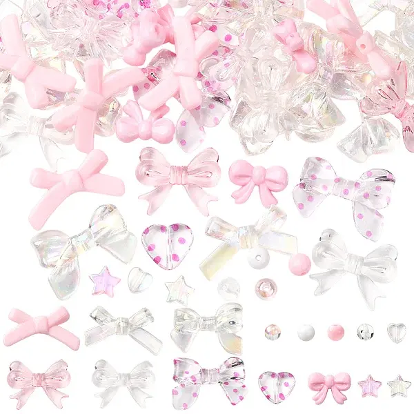 430Pcs 15 Styles Opaque & Transparent Acrylic Beads
