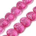 Baking Paint Transparent Glass Beads Strands