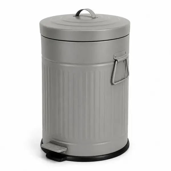 Relaxdays ODPADKOVÝ KOŠ Šedý s pedálem tiché dovírání kov 20 l