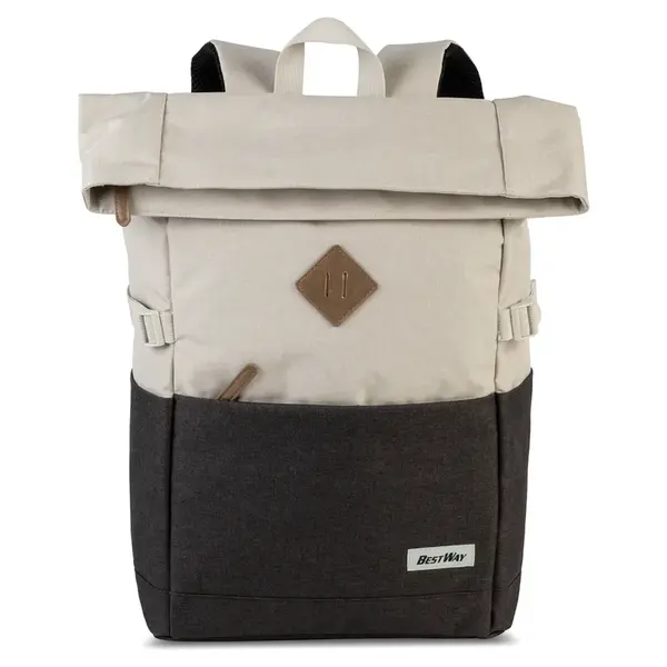 Velký městský rolovací batoh Bestway Pablo - béžovo-černá 29l, polyester, na notebook 15"