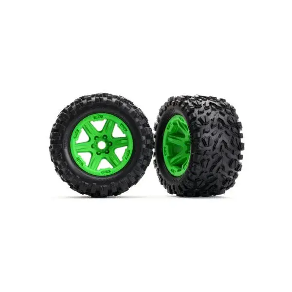 Traxxas kolo 3.8", disk zelený, pneu Talon EXT (pár)