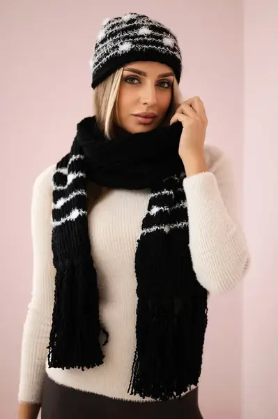 Dámská souprava s šátkem Anika K304 černá