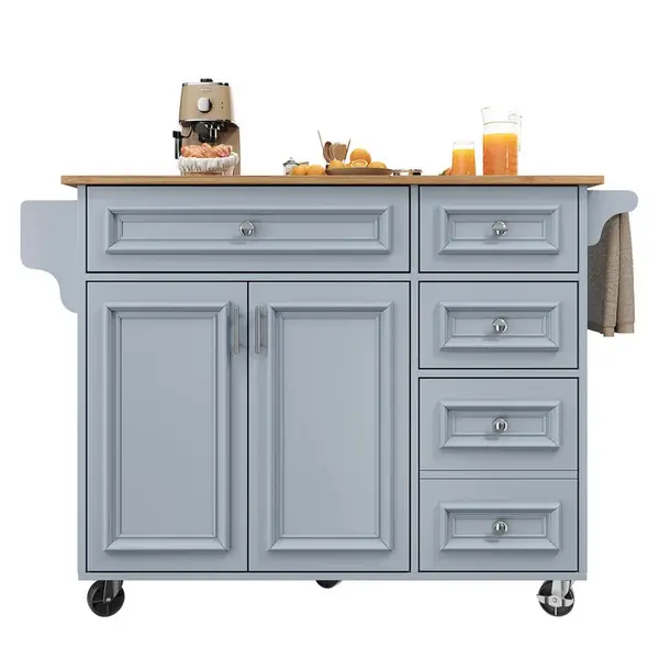 FLIEKS KUCHYŇSKÝ VOZÍK 110x45–75x92cm Úložný Modrý