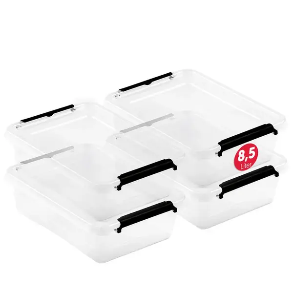 BOXXivo ÚLOŽNÉ boxy s víkem 8,5 l v sadě po 4 ks