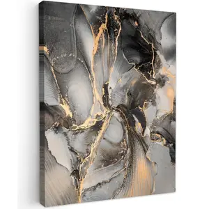 MuchoWow OBRAZ NA PLÁTNĚ Grey - Luxury - Gold - Marble 30x40 cm