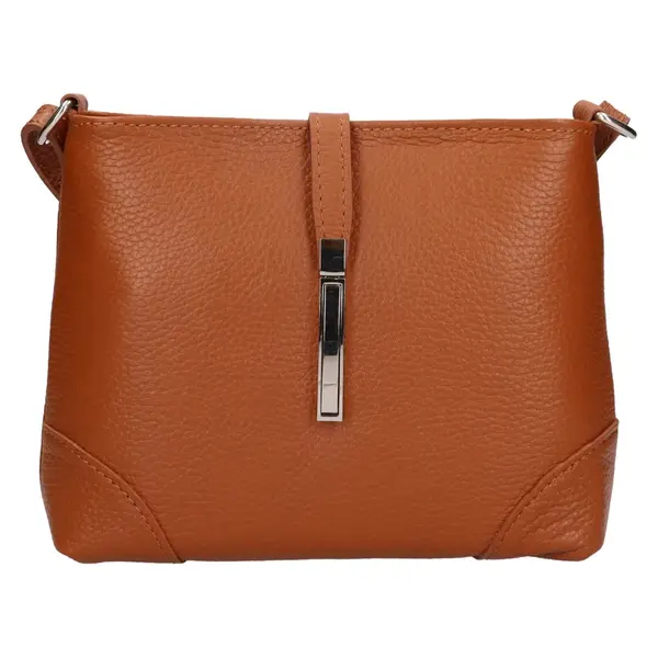 Dámská kožená crossbody kabelka Italia Marlen - koňak