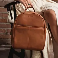 Trendy kožený batoh Burkely Terra - koňak